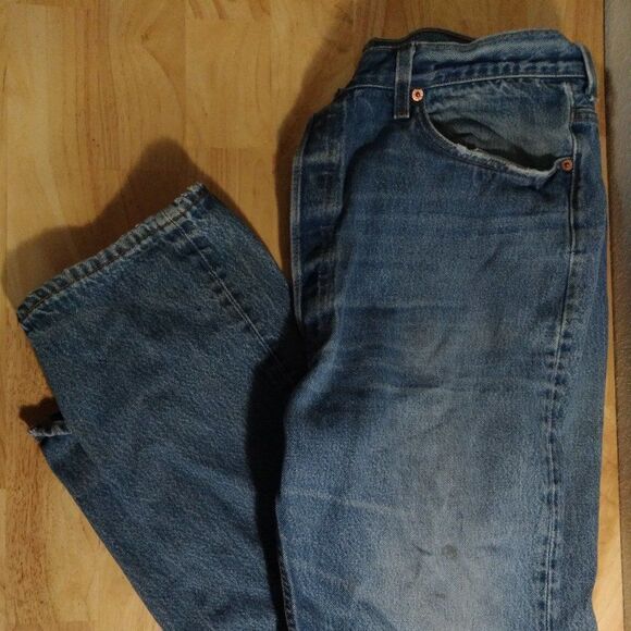 Vintage Levi's 501 Button Fly Blue Denim Jeans 40x36 - Picture 1 of 9